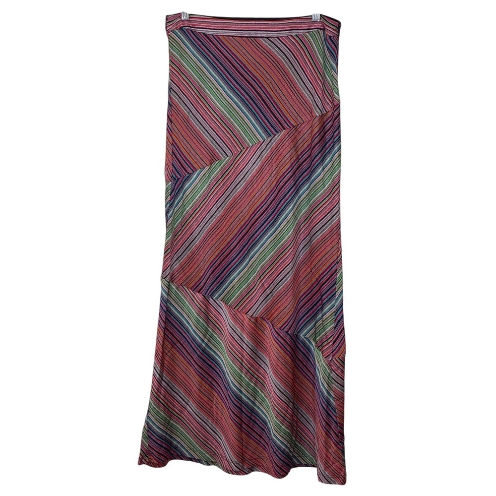 Trina Turk Maxi Skirt Multicolor Rainbow Knit Size 8 NWT Fairyโ Boho Festival